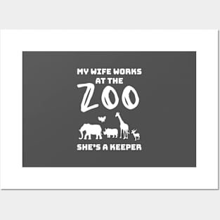 Funny Newlywed Wedding Anniversary Zookeeper Wife Posters and Art